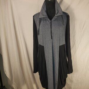 P LUCA Milano Gray & Black Hooded Top - XL